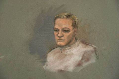 Zeichnung von Marius Borg Hoiby vor Gericht