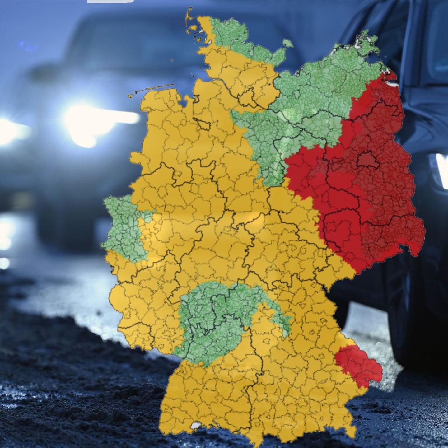 Symbolbild Winterwetter mit Karte