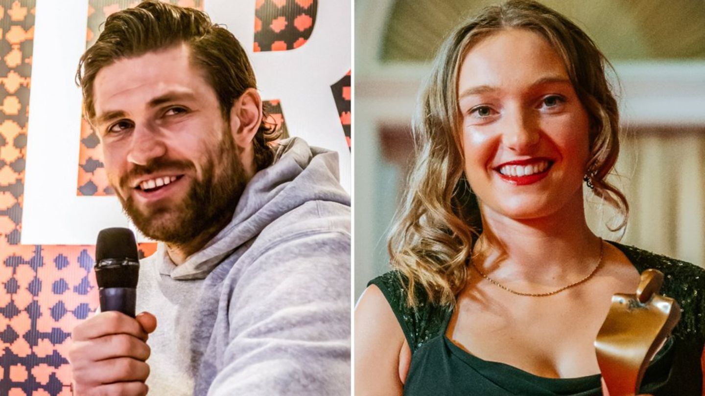 Die deutschen Fahnenträger: NHL-Profi Leon Draisaitl neben Skispringerin Katharina Schmid.