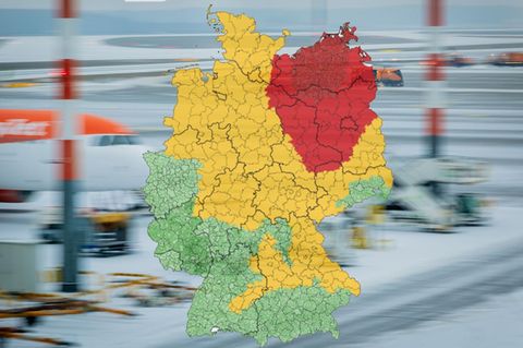 Winterwetter Symbolbild mit Wetterkarte