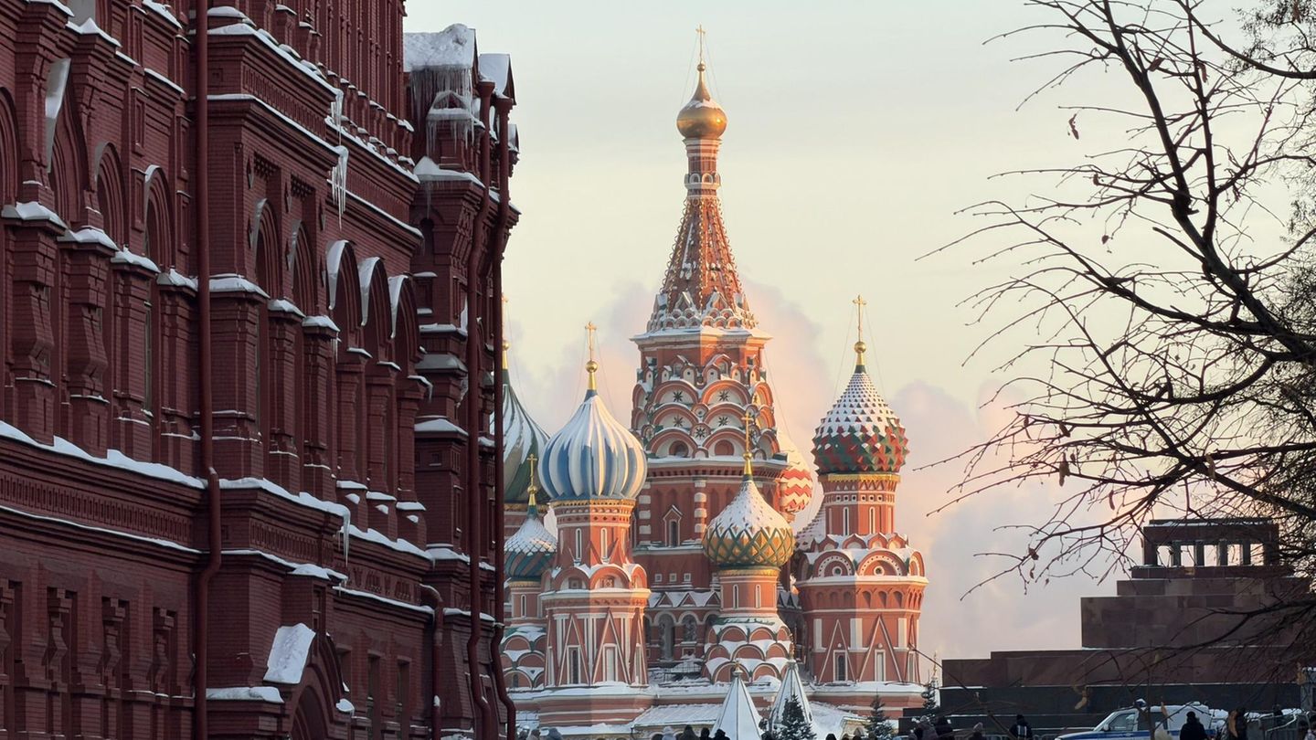 Die Basilius-Kathedrale auf dem Roten Platz in Russlands Hauptstadt Moskau