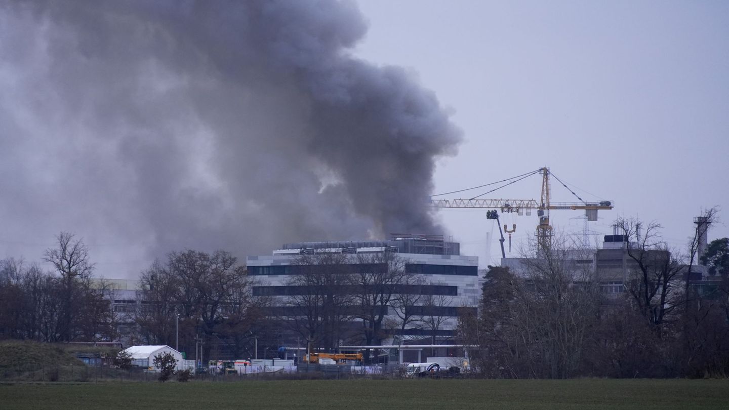 Das Feuer brach gegen 6.20 Uhr aus. Foto: Peter Knapp/dpa
