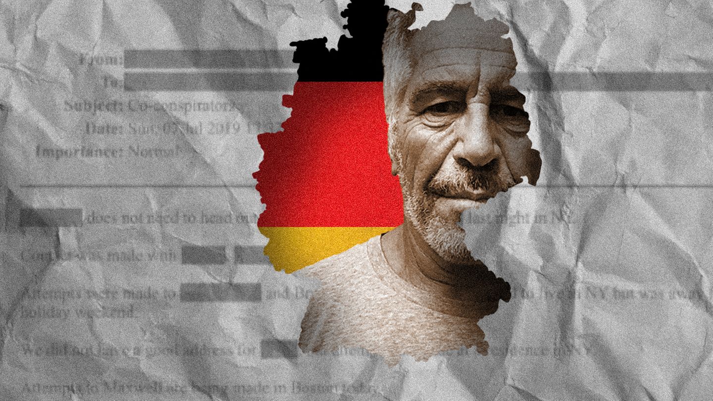 Jeffrey Epstein in einer Deutschland-Karte (Montage)