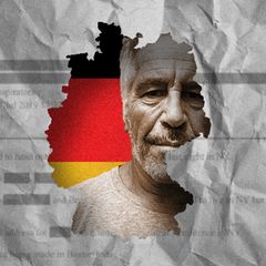 Jeffrey Epstein in einer Deutschland-Karte (Montage)