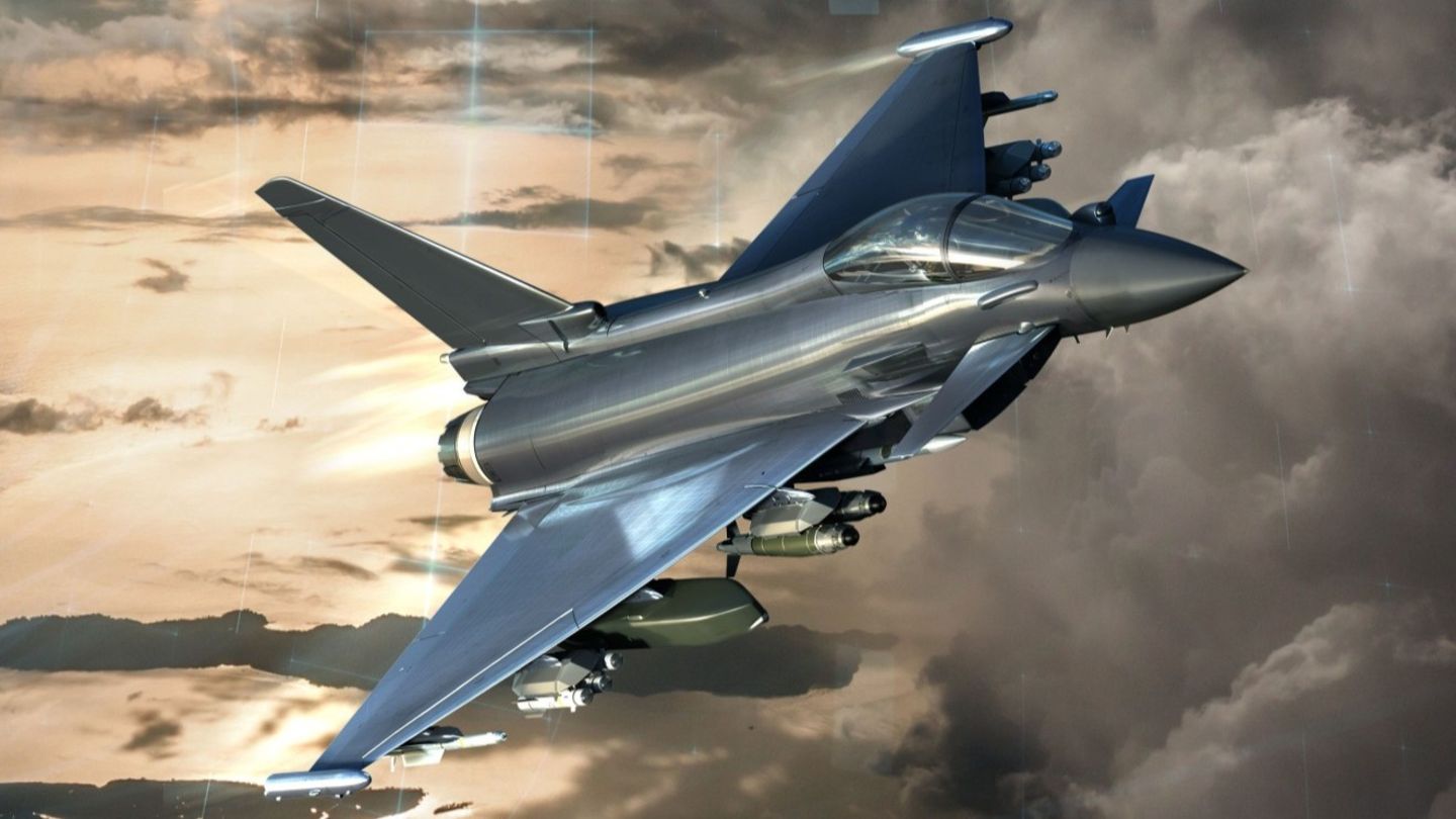 Eine Computergrafik des Eurofighters AMK