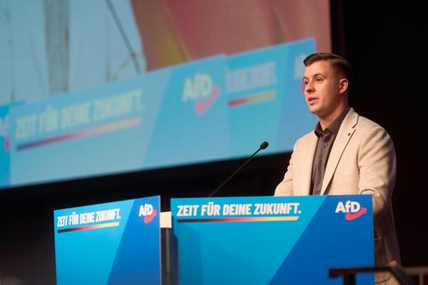 Der Vorsitzende der AfD-Jugendorganisation Generation Deutschland, Jean-Pascal Hohm, ist zu Gast bei der Gründung des Landesverb