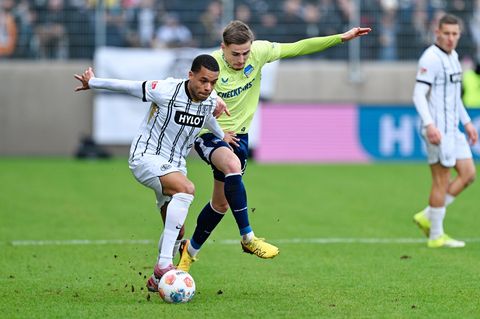 Elversberg verliert gegen Hertha. Foto: Uwe Anspach/dpa