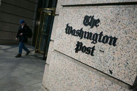 Schriftzug am Hauptsitz der "Washington Post"
