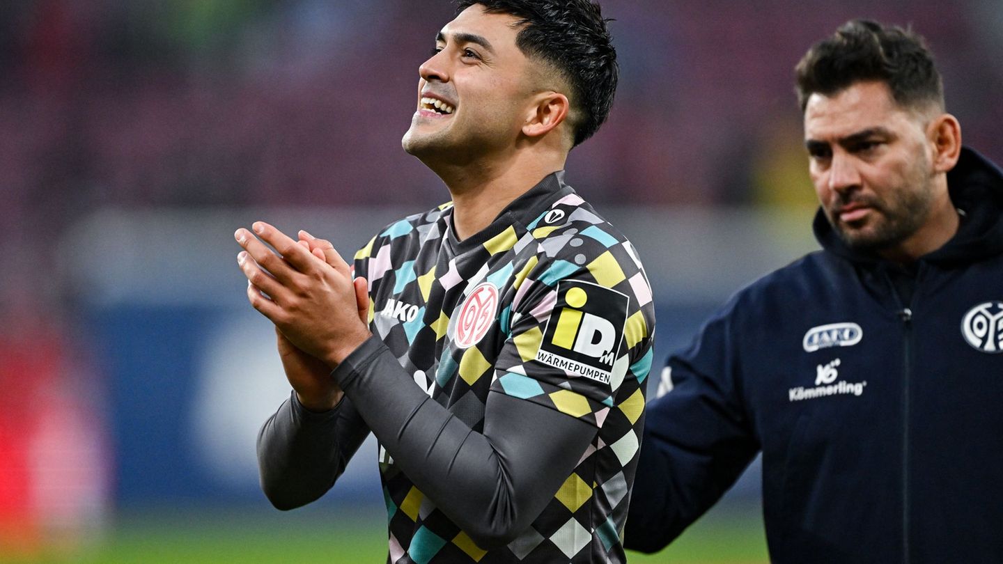 War mit zwei Elfmetertoren der Mainzer Matchwinner: Nadiem Amiri. Foto: Florian Wiegand/dpa