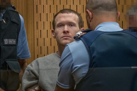 Der Attentäter von Christchurch in Neuseeland, Brenton Tarrant, vor dem Obersten Gerichtshof (Archivbild)