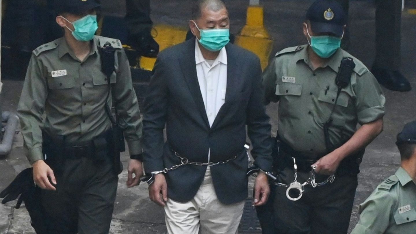 Jimmy Lai (m.) im Jahr 2020