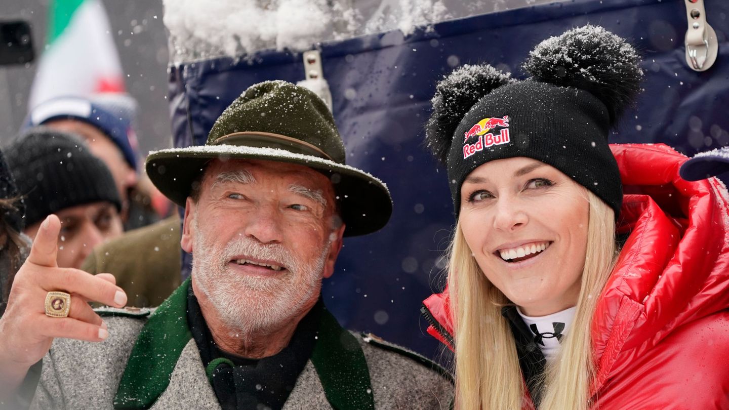 Arnold Schwarzenegger und Lindsey Vonn sind befreundet. (Archivbild) Foto: Giovanni Auletta/AP/dpa