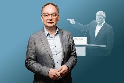Illustration: Nico Fried und Joschka Fischer