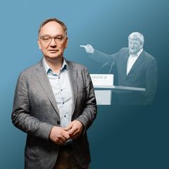 Illustration: Nico Fried und Joschka Fischer