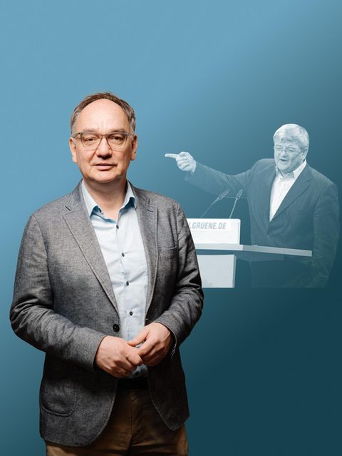 Illustration: Nico Fried und Joschka Fischer