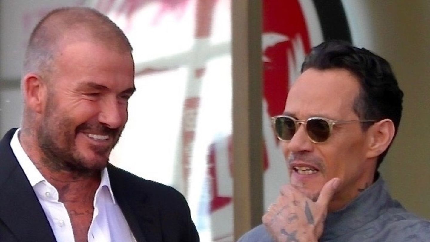 Marc Anthony (r.) und David Beckham sind seit Jahren befreundet.