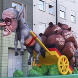 Jacques Tillys Karnevalswagen mit Kanzler Merz