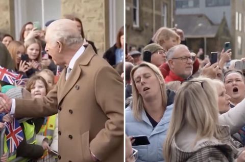 Mann konfrontiert Charles mit Epstein – die Menge stöhnt