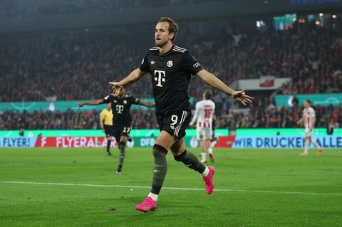 DFB-Pokal: Harry Kane vom FC Bayern bejubelt ein Tor