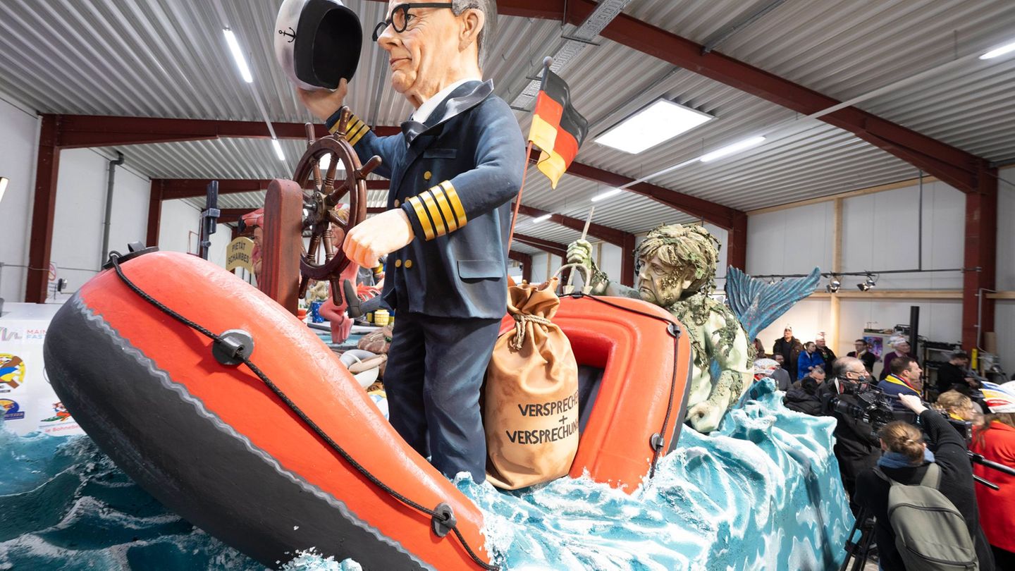 Bundeskanzler Merz in Seenot. Foto: Boris Roessler/dpa