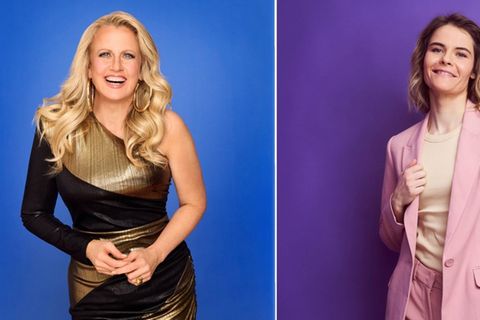 Barbara Schöneberger (l.) und Hazel Brugger präsentieren den deutschen Vorentscheid.