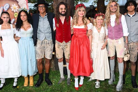 Ein Teil der Familie, v.l.n.r: Die Kinder Leni, Lou, Henry, Ehemann Tom Kaulitz und Mutter Heidi Klum.