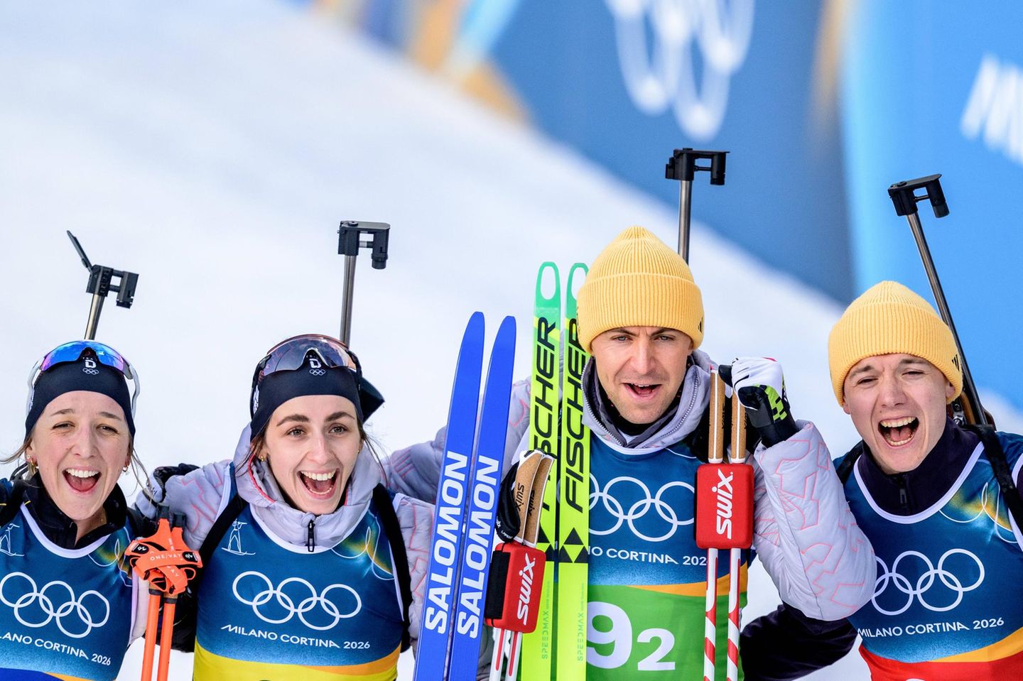 Olympische Spiele: Biathlon-Bronze im Team für Justus Strelow, Philipp Nawrath, Vanessa Voigt und Franziska Preuß
