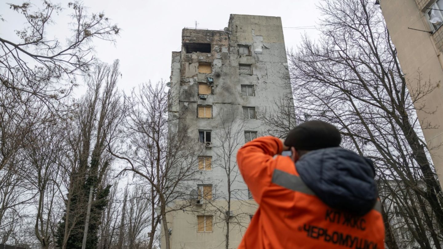 Beschädigtes Gebäude in Odessa