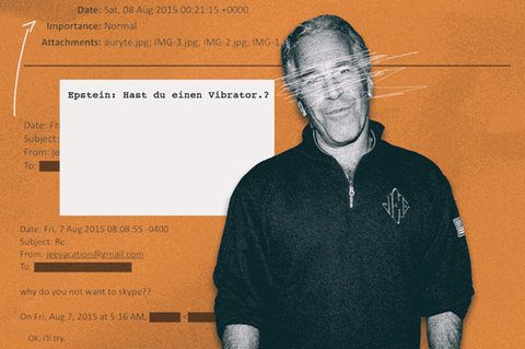GIF: Epstein mir sich bewegenden Chatverläufen