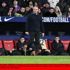 Flick beim Spiel gegen Atletico Madrid