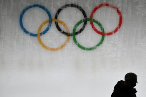 Die Olympischen Ringe in Cortina d'Ampezzo