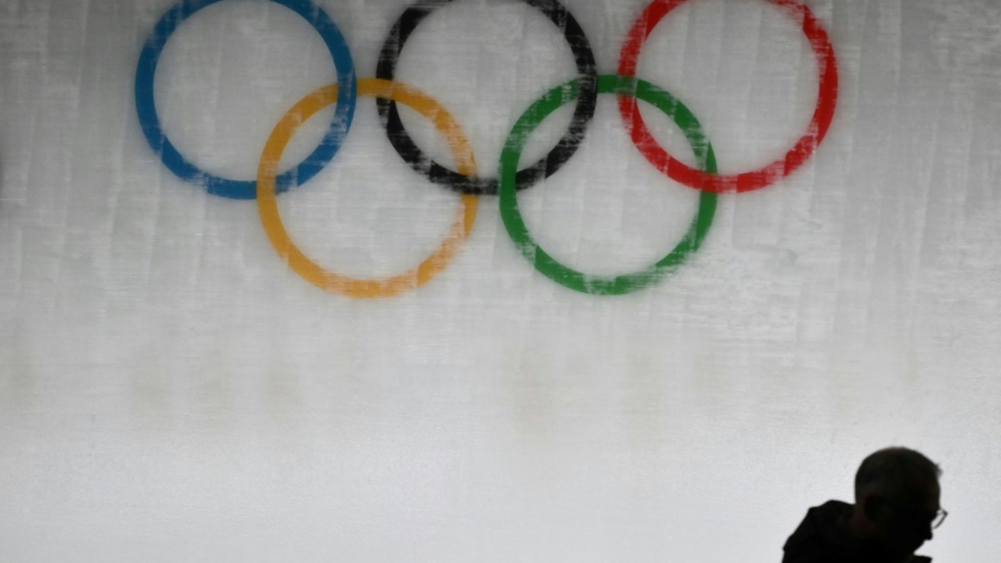 Die Olympischen Ringe in Cortina d'Ampezzo