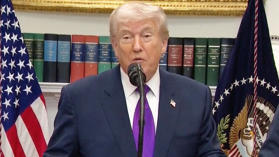 Donald Trump bei einer Pressekonferenz.