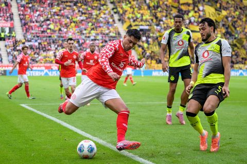 Fußball-Bundesliga: Nadiem Amiri schlägt im Duell zwischen dem 1. FSV Mainz 05 und Borussia Dortmund eine Flanke
