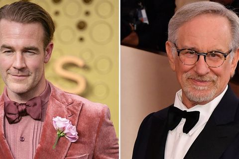 Der von James Van Der Beek (l.) gespielte Dawson Leery ("Dawson's Creek") war Fan von Regisseur Steven Spielberg (r.).
