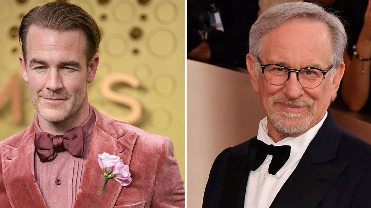 Der von James Van Der Beek (l.) gespielte Dawson Leery ("Dawson's Creek") war Fan von Regisseur Steven Spielberg (r.).