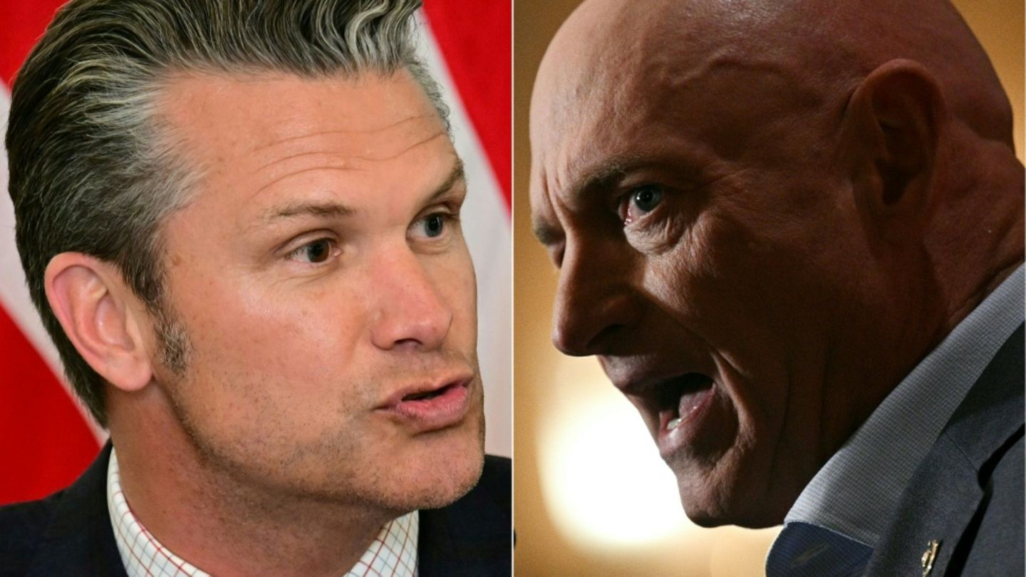 Pentagon-Chef Hegseth (links) und Senator Mark Kelly