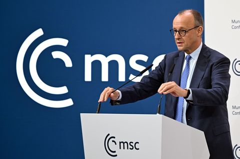 Friedrich Merz trifft zur Münchner Sicherheitskonferenz ein