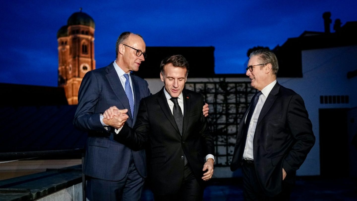 Friedrich Merz, Emmanuel Macron und Keir Starmer