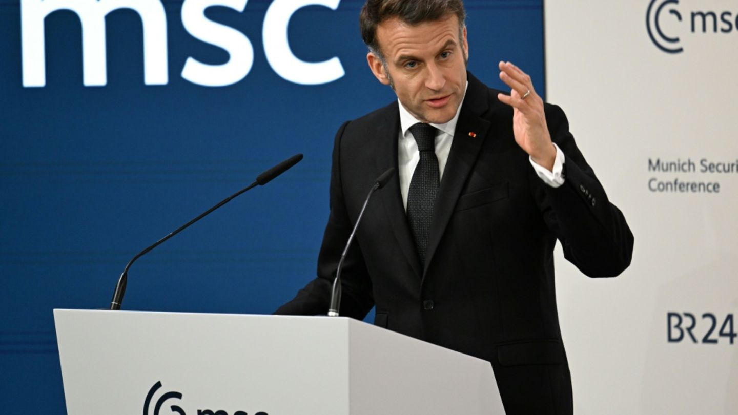 Emmanuel Macron am Freitag auf der MSC in München