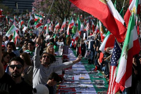 Demonstration gegen die Regierung in Teheran in den USA