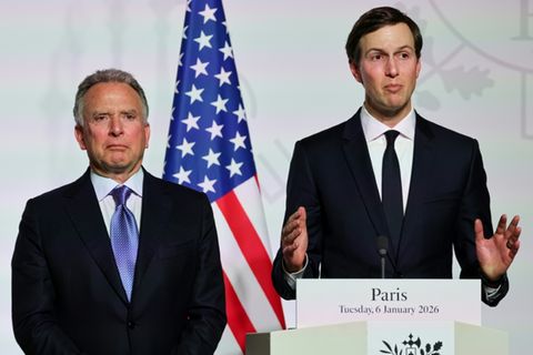 Witkoff (l.) und Kushner Anfang Januar in Paris