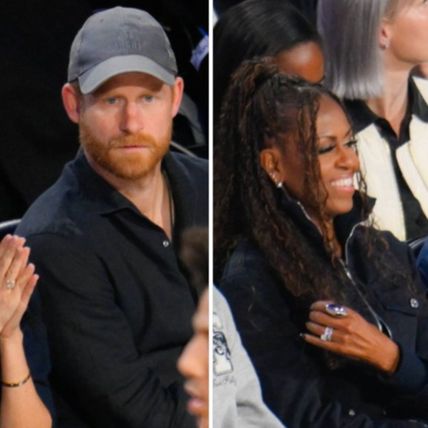 Prinz Harry, Herzogin Meghan und die Obamas (r.) besuchten das 75. "NBA All-Star Game" in Kalifornien.