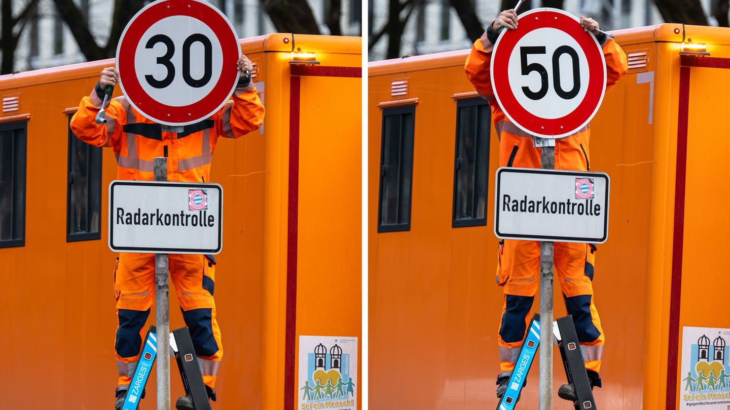 Tempo 50 oder doch wieder Tempo 30? Was jetzt auf dem Mittleren Ring in München gilt. (Archivbild) Foto: Peter Kneffel/dpa