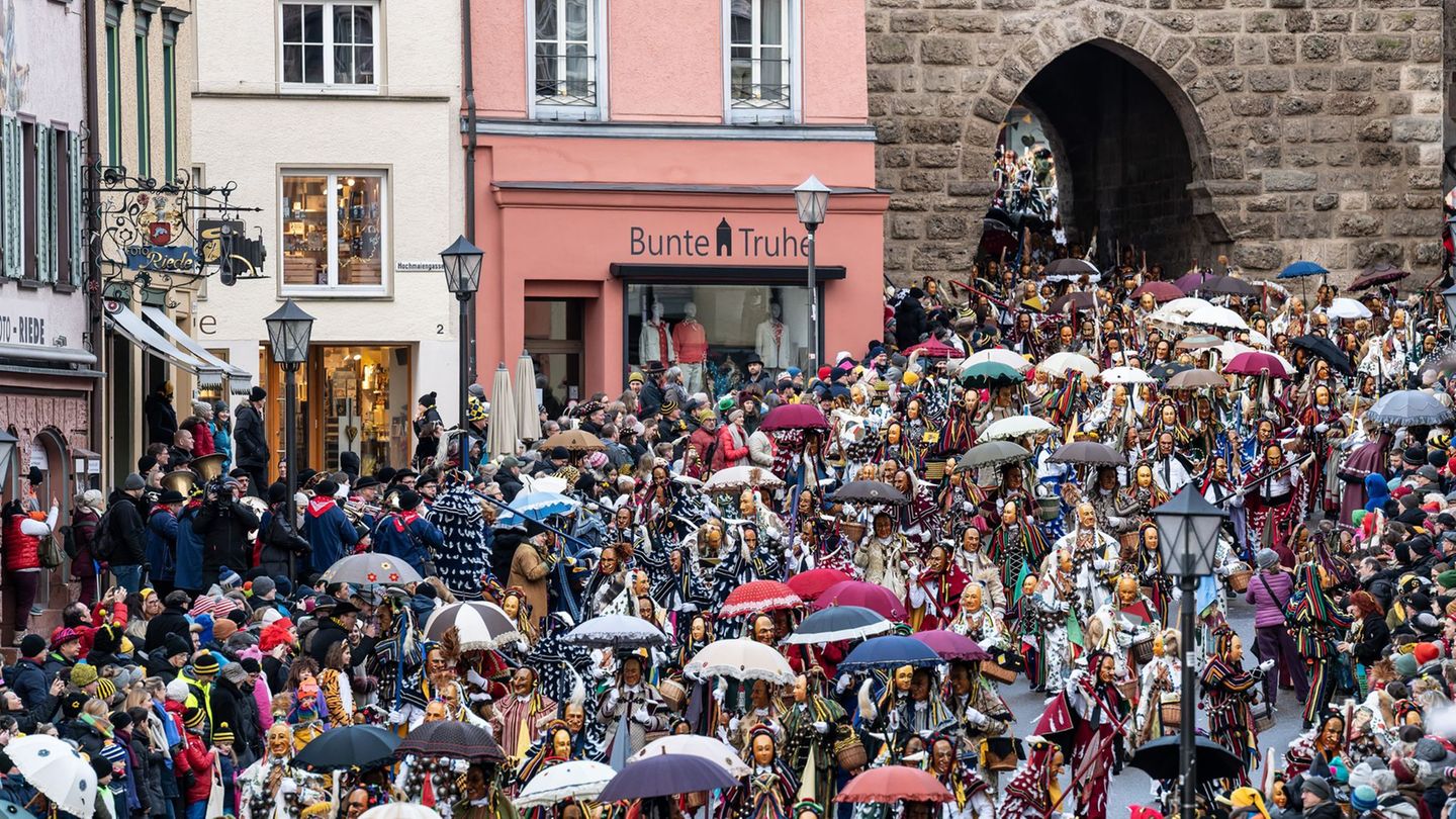 Einen Narren kann nichts erschüttern - auch nicht Kälte. Foto: Silas Stein/dpa