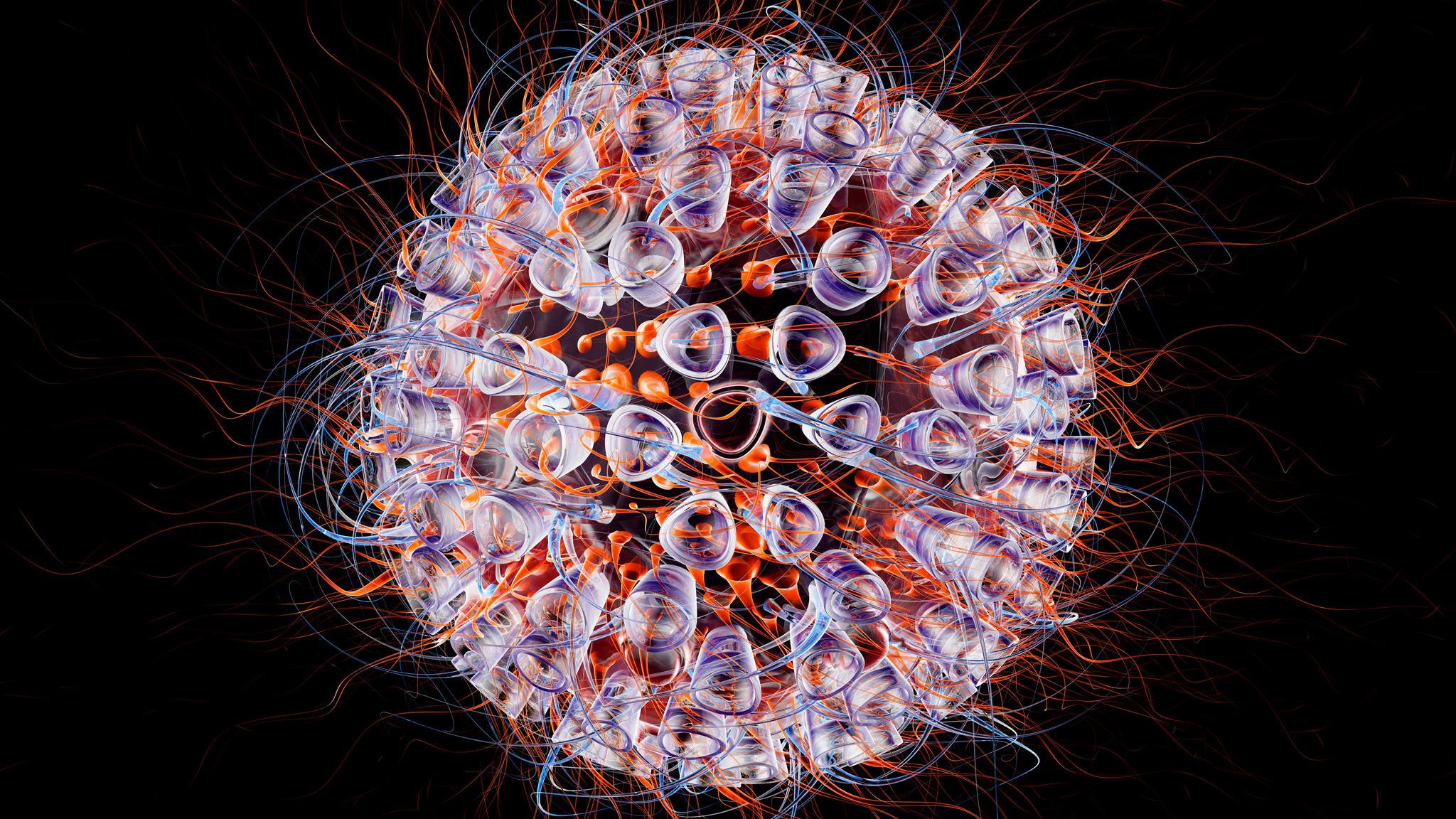Computer-Illustration eine HI-Virus, 3 D Rendering