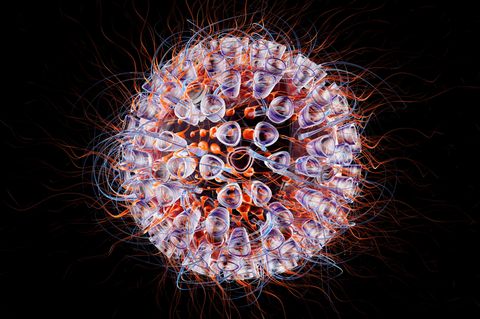 Computer-Illustration eine HI-Virus, 3 D Rendering