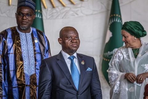 Gabuns Präsident Brice Oligui Nguema vergangene Woche