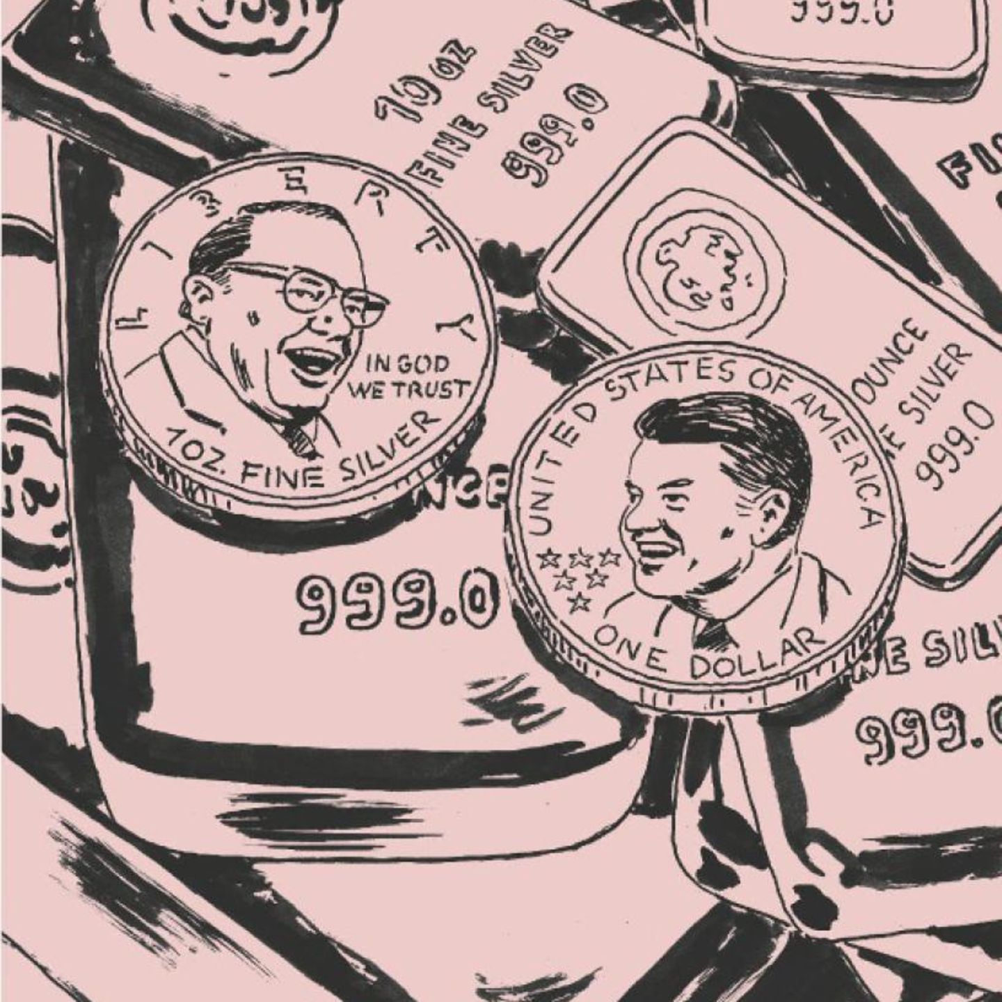 Illustration: Nelson Bunker und William Hunt: alles in Silber