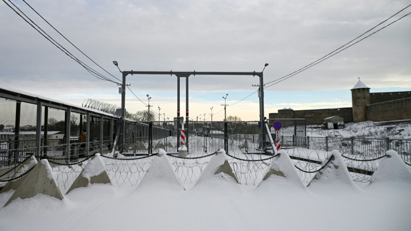 Grenze zwischen Estland und Russland in Narva